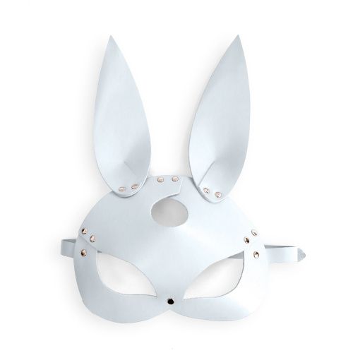 Кожаная маска Зайки Art of Sex - Bunny mask белая