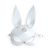 Кожаная маска Зайки Art of Sex - Bunny mask белая