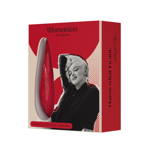 Womanizer Marilyn Monroe Classic 2 + Лубрикант 50 мл - Вакуумный стимулятор (красный)