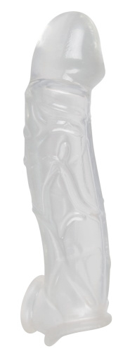 Orion Crystal Skin Penis Sleeve - Насадка на член +5 см (прозорий) - купити в Києві, Україні