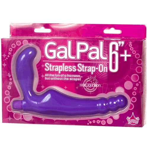 Doc Johnson Gal Pal - Безремневой страпон с вибрацией, 17х3 см (фиолетовый)