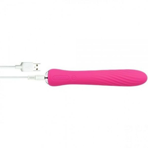 Svakom Anya Heating Vibrator - Ребристый вибромассажер, 19.5х3.3 см (розовый)