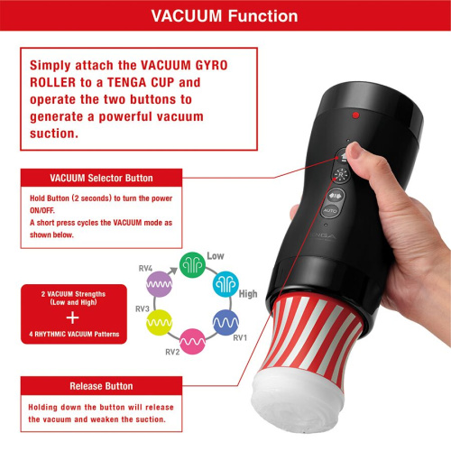 Автоматический мастурбатор Tenga Vacuum Gyro Roller совместим с Tenga Cup, 20,35 см