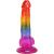 Фаллоимитатор Doc Johnson Crystal Jellies Rainbow 8.5 Inch, 21,6 см