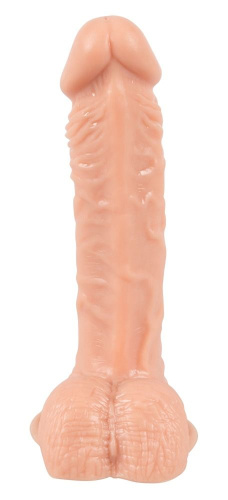 European Lover Medium Dong With Balls - Фаллоимитатор на присоске, 16х3.9 см (телесный)