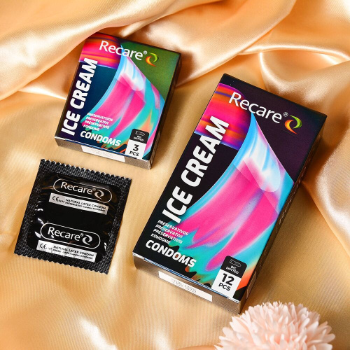 Holographic Recare Ice Cream Big Dotted Condoms 3 шт, з пухирцями - купити в Україні | Секс шоп SEX-SHOP.ua