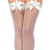 Leg Avenue Sheer Lace Top Thigh Highs - чулочки с кружевом и бантиком (белый) Leg Avenue Sheer Lace Top Thigh Highs - чулочки с кружевом и бантиком (белый)