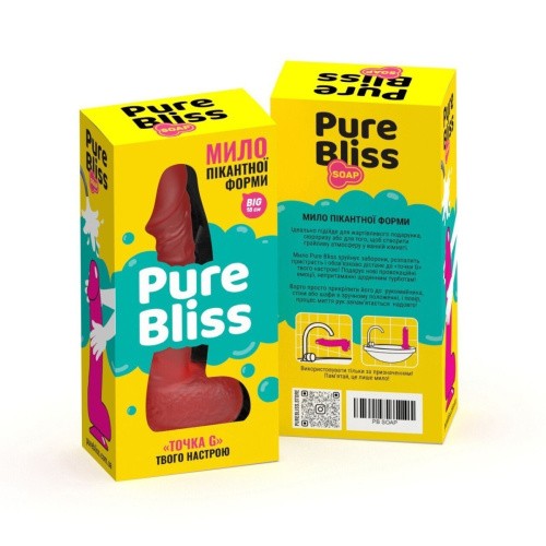 Pure Bliss Big - Крафтове мило-член з присоскою, 18х4.2 см (червоний) - купити в Києві, Україні