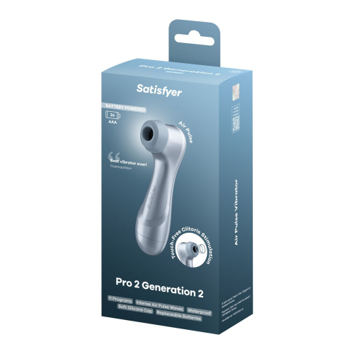 Вакуумний кліторальний стимулятор Satisfyer Pro 2 Generation 2 Battery Series Llight Blue - купити в Україні | Секс шоп SEX-SHOP.ua
