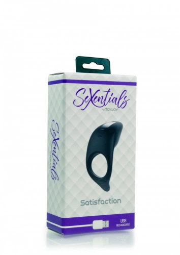 Toy Joy Satisfaction C-Ring - виброкольцо, 8.5х4 см (черный)