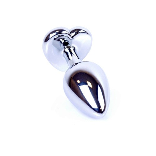 Boss Jewellery Silver  Heart PLUG Red - Анальна пробка с кристаллом, 7х2.7 см (красный)