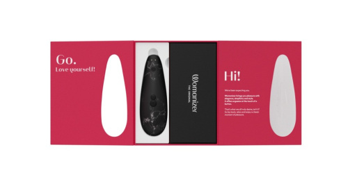 Womanizer Marilyn Monroe Classic 2 + Лубрикант 50 мл - Вакуумный стимулятор (чёрный мрамор)