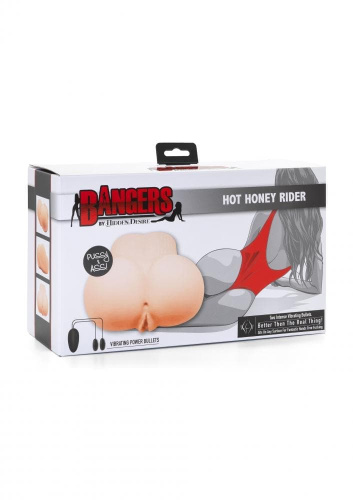 Bangers Hot Honey Rider - реалистичная попка с 2 отверстиями и вибрацией, (телесный)
