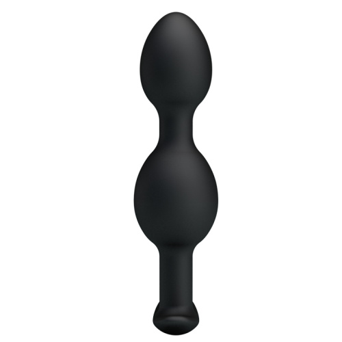 Pretty Love silicone Anal balls - Анальна пробка зі зміщеним центром ваги, 12.5х2.3-3.3 см (чорна) - купити в Києві, Україні