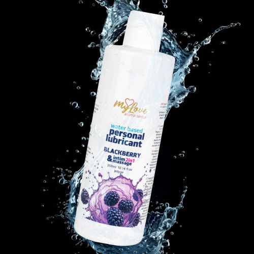 2в1 лубрикант и массажный гель - MyLove Aroma Series Intim&Massage Blackberry, 300 мл