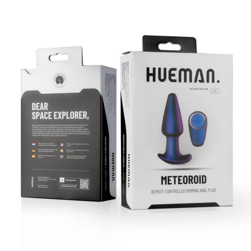 Hueman Meteoroid Remote-Controlled Rimming Anal Plug - Анальная пробка с вибрацией, 13,9 см (фиолетовый)