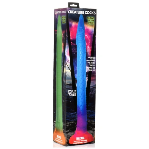 Creature Cocks Makara Glow-in-the-Dark Snake Dildo - фантазийный анальный стимулятор, 46.4х5.1 см (разноцветный)