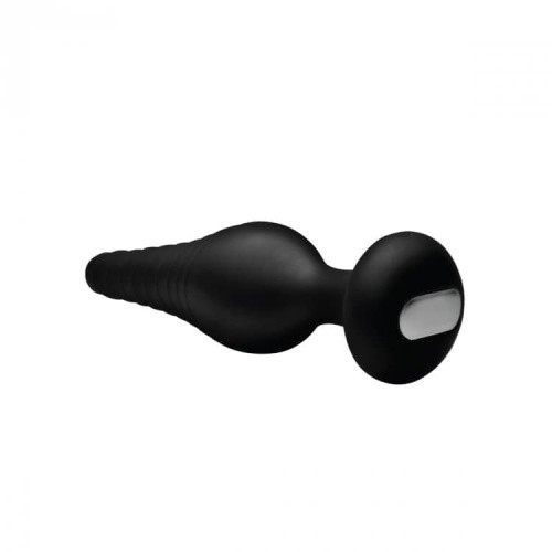Silicone Vibrating Anal Plug with Remote Control - анальная пробка с дистанционным управлением, 14.6х3.9 см (чёрный)