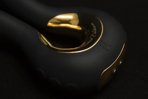 Gvibe Mini Gold - Эксклюзивный вибромассажер с 24К золотом. Лимитированный выпуск!, 10,5х2 см (черный)
