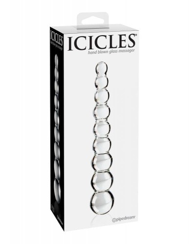 Стеклянный стимулятор Icicles No.2, 21,5х3,8 см