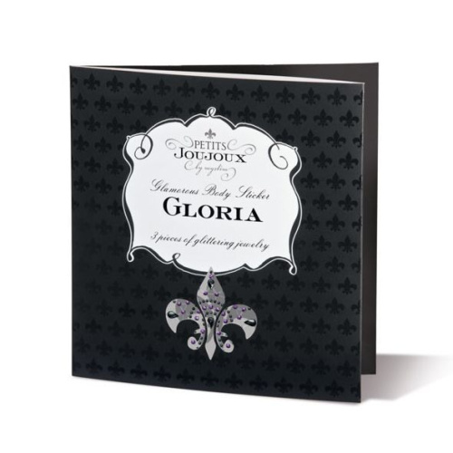 Petits Joujoux Gloria set of 3 Black - пэстис из кристаллов, украшение на грудь и вульву, (чёрный)
