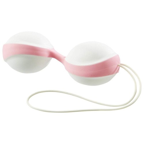 Amor Gym Balls Duo - Вагинальные шарики, 9,6х3,6 см., (бело-розовые)