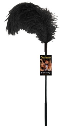 Sportsheets Ostrich Tickler - Перо страуса для изысканных ласк (черное)