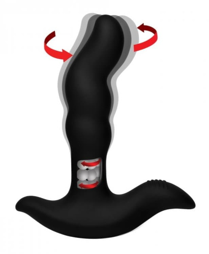 Rimstatic Curved Rotating Plug with Remote - массажер простаты с ротацией, 17.1х3.3 см.