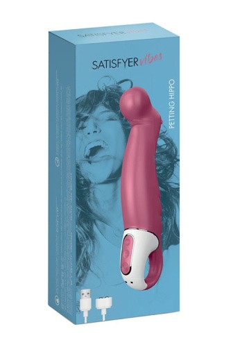Satisfyer Vibes Petting Hippo - вибратор для точки G, 25.5х4.5 см (розовый)