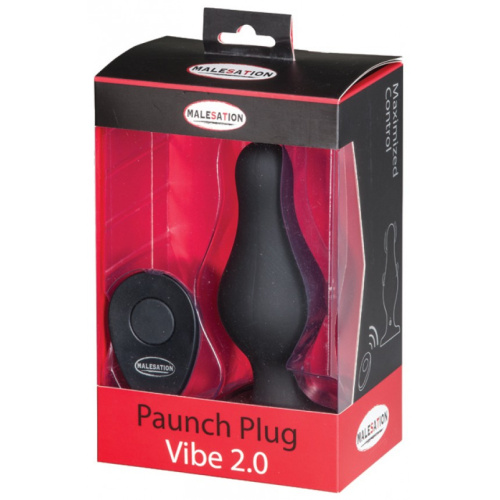 StRubber Malesation Paunch Plug Vibe 2.0 - Анальная пробка с пультом ДУ, 15.3х5.5 см