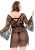 Fantasy Lingerie - Черный пеньюар с кружевом и стринги  XL/ХХL