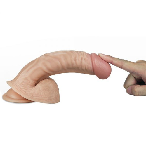 LoveToy Real Extreme Dildo - Реалістичний фалос на присосці, 18х4 см (тілесний) - купити в Києві, Україні