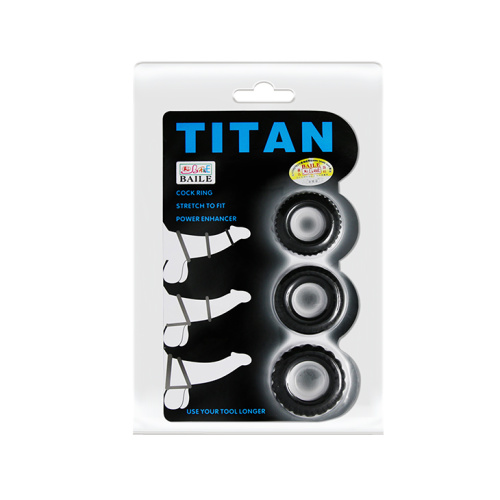 Baile Titan Cock Ring Set Blue - Эрекционные кольца, 3 шт