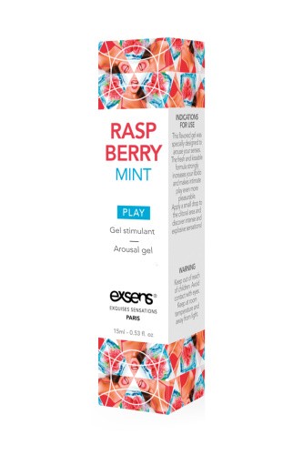 EXSENS Kissable Raspberry Mint - Стимулюючий гель для клітора або оральних ласок, 15 мл (полуниця) - купити в Києві, Україні