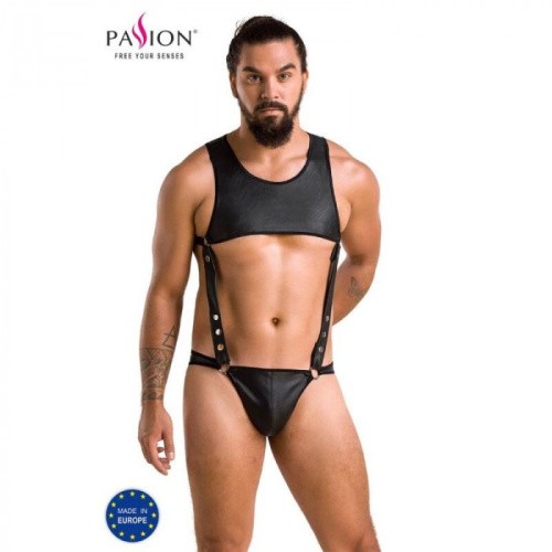 Passion - 056 BODY ADAM black - Сексуальний чоловічий боді, S/M - купити в Києві, Україні