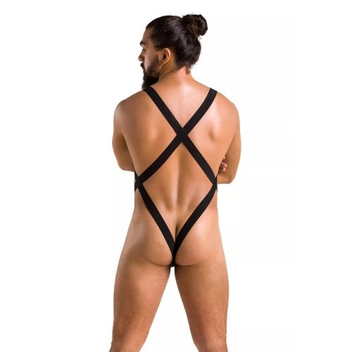 Passion - 040 BODY LEON black - Чоловічий сітчастий боді, XXL/XXXL - купити в Києві, Україні