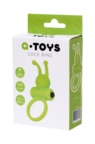 A-Toys By Toyfa - виброкольцо с усиками, 3.1 см (зелёный)