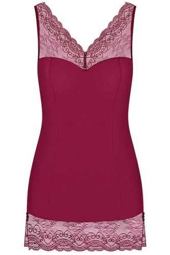 Obsessive Miamor chemise UA79168  - Комплект, S/M, (вишневый)
