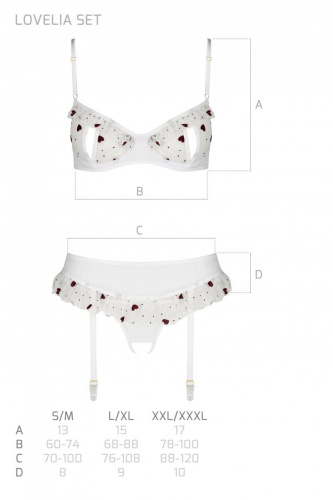 Passion Lovelia Set - Комплект белья, L/XL (белый)