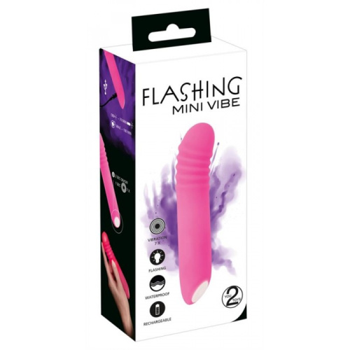 Orion - Flashing Mini Vibe Pink - Вибратор с подсветкой, 15х3.1 см