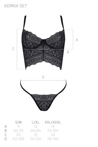 Комплект Passion KERRIA SET black, S/M