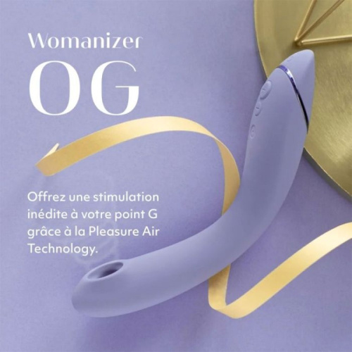 Womanizer OG Lilac + Лубрикант 50 мл - Вакуумний вібратор для точки G, 17,6 см (фіолетовий) - купити в Києві, Україні