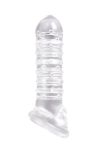 Ns Novelties Ribbed Sleeve - Насадка на член, +2 см (прозрачный)