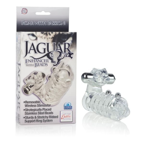 CalExotic Jaguar - насадка с вибрацией, 9.5х3.5 см (прозрачный)
