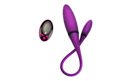 Adrien Lastic AD-2 - Вибратор двусторонний с пультом LRS 53х4см (фиолетовый)