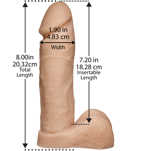 Doc Johnson Platinum Truskyn - The Tru Ride 8 Inch - фаллоимитатор, 20.3х 4.8 см (телесный)