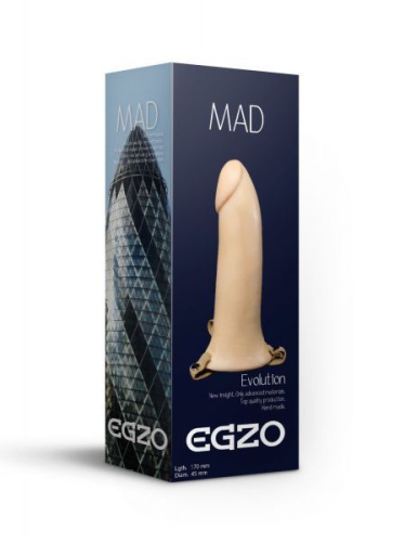 Egzo FH05 - Полый страпон, 16х4,5 см