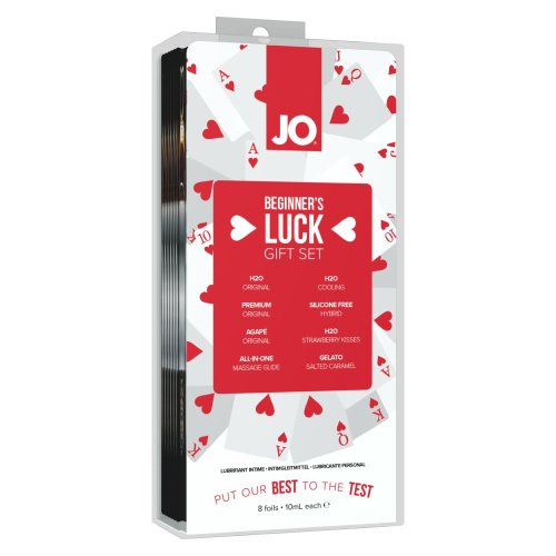 System JO Beginner’s Luck - набор из 8 видов смазок по 10 мл на водной, силиконовой и гибридной основе