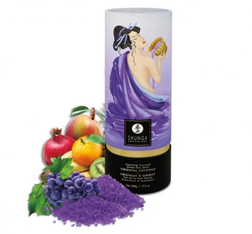 Shunga Oriental Crystals Bath Salts – Exotic Fruits - Соль мертвого моря для ванны, 500 г