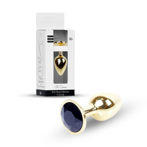 Металлическая анальная пробка с кристаллом B-Series Jewellery Gold PLUG